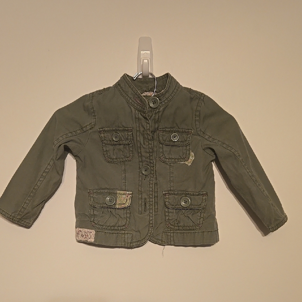 GAP Green Jean Jacket Structured Cotton Blend